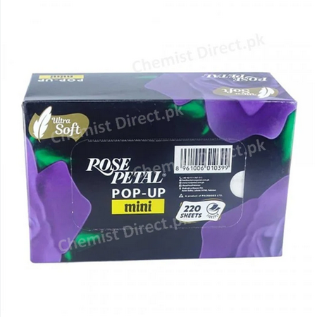 ROSE PETAL ULTRA SOFT POP-UP MINI 220 SHEETS 110-2PLY