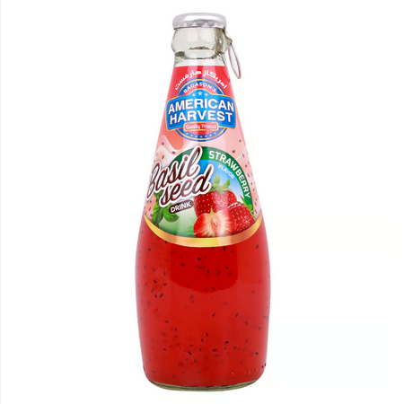 AMERICAN FLOWER BASIL SEED DRINK WITH STRAWBERRY 290ML