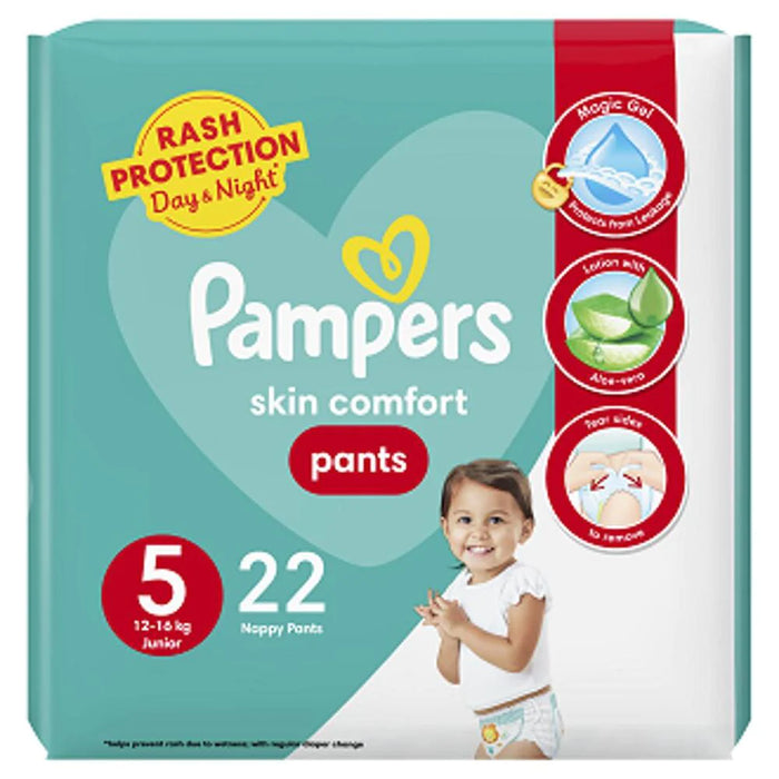 Pampers Skin Comforts Pants  Size 5 (12-16Kg) (22Pcs)