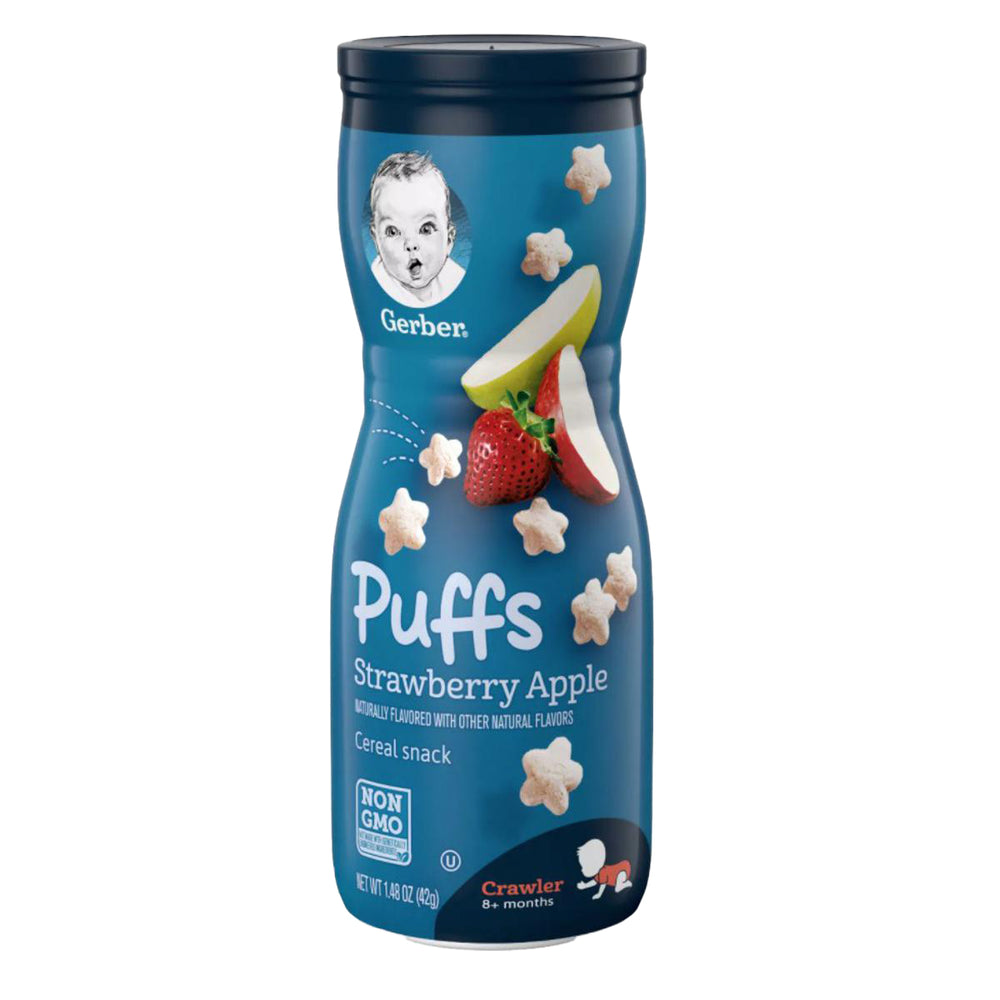 GERBER PUFFS STRAWBERRY APPLE 42G