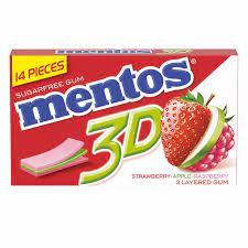 MENTOS 3D STRAWBERRY SUGAR FREE GUM 8.5GM