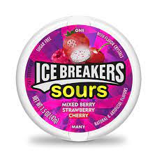 ICE BREAKERS SUGAR FREE MIXED BERRY STRAWBERRY CHERRY 42GM
