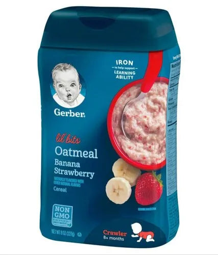 GERBER BANANA STRAWBERRY OATMEAL CEREAL 227GM