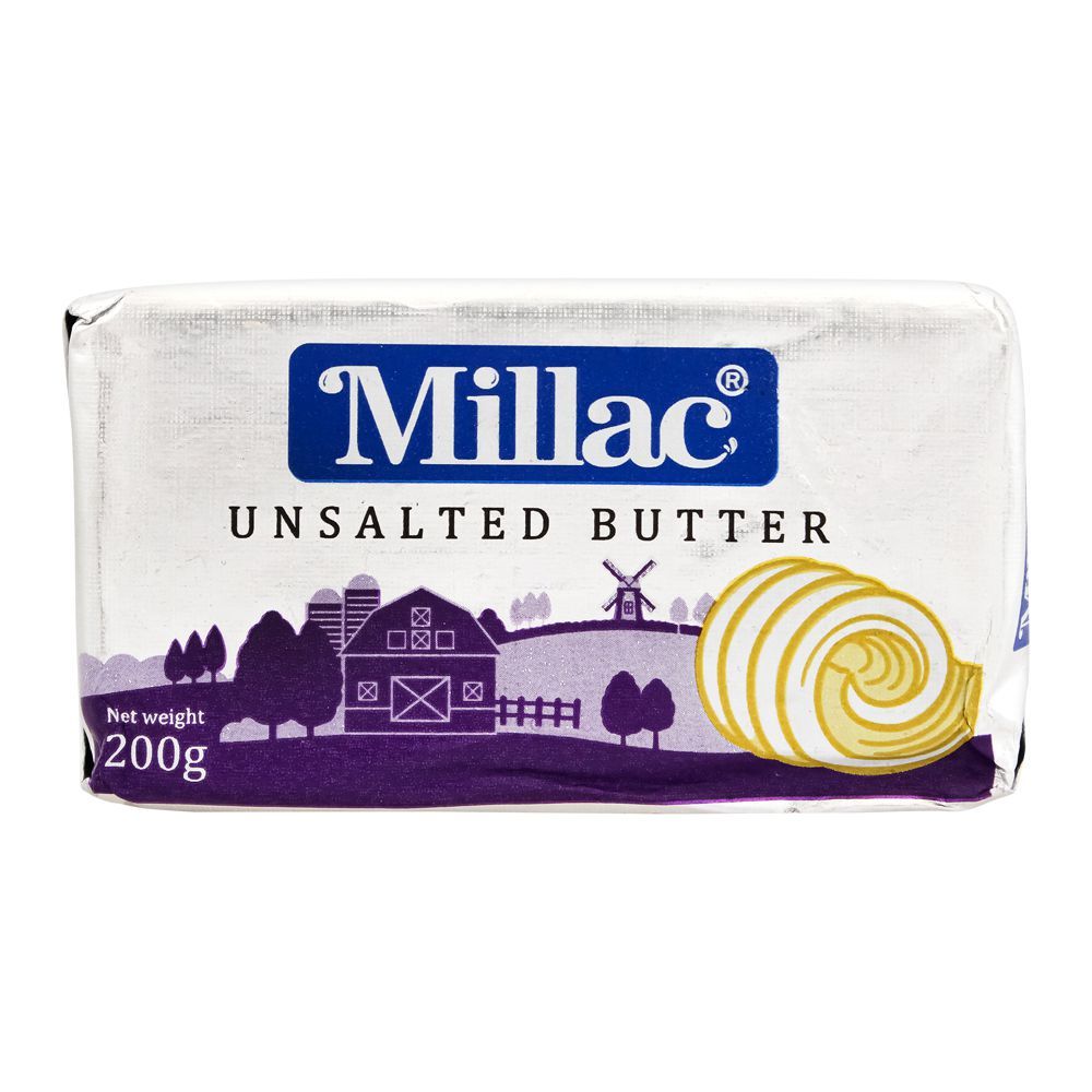 MILLAC WHITE UNSALTED BUTTER 200GM