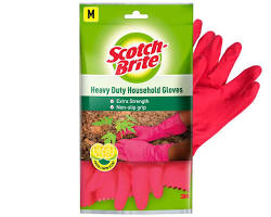SCOTCH BRITE GREEN HEAVY DUTY GLOVES MEDIUM