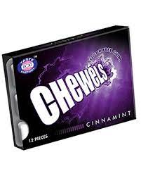 CHEWELS CINNAMINT SUGAR FREE GUM 12S