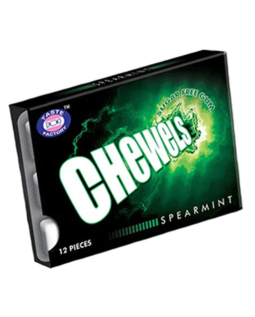 CHEWELS SPEARMINT SUGER FREE GUM 12S